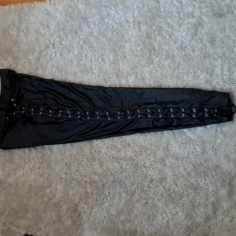 VENUS Leather-look Lace-up Leggings, Size L
